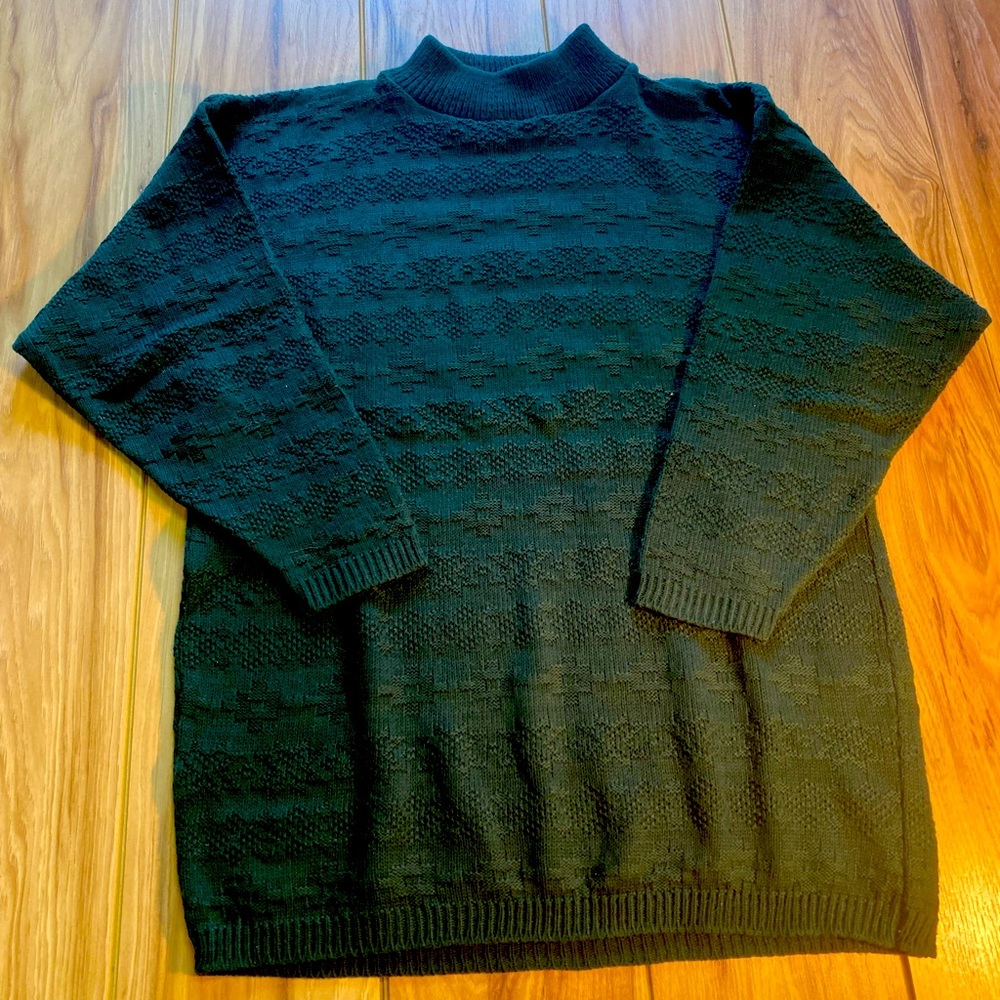 MATHIAS- Dk. green Winter Print Sweater